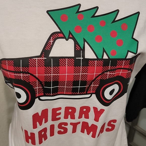 Merry Christmas Buffalo Plaid Ragland 3/4 Sleeve - Picture 3 of 5